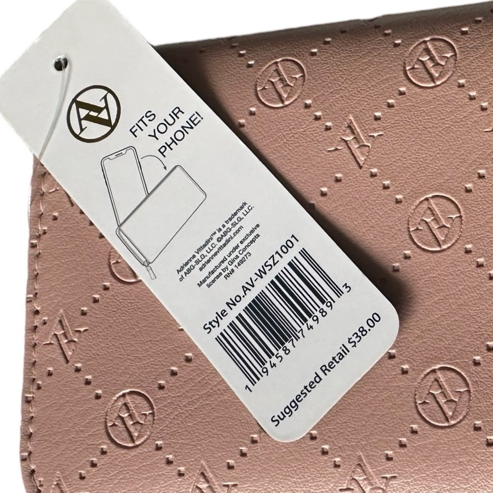 Adrienne Vittadini Zip-Around Wallet -Pink - Picture 2 of 3